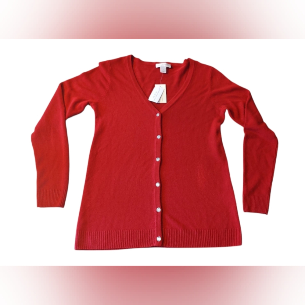 Christopher & Banks Women's Size S Red Button up Cardigan NWT